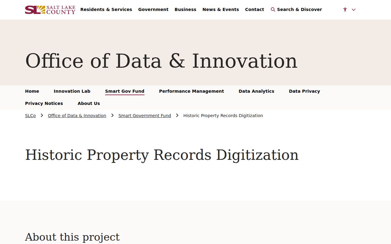 Salt Lake County historic property records digitization project